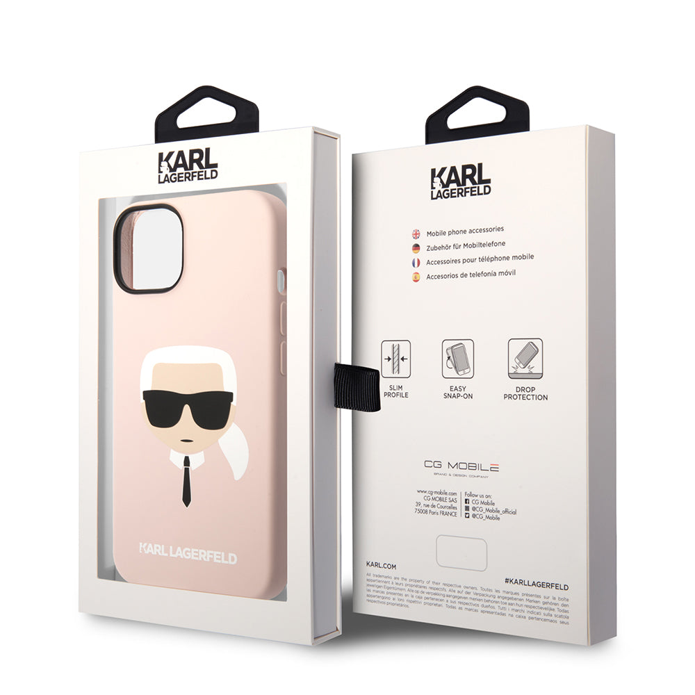 Futrola za Apple iPhone 14 Plus, Karl Lagerfeld, Silicone Karl's Head, Roze