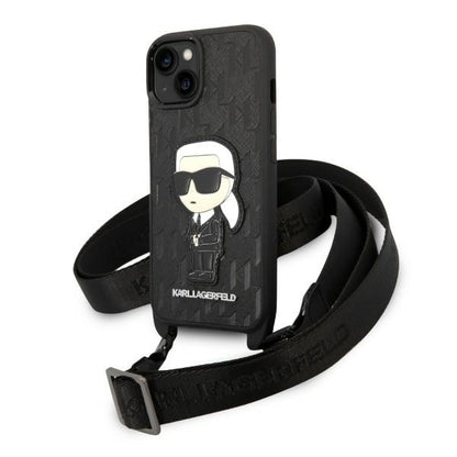 Futrola za Apple iPhone 14 Plus, Karl Lagerfeld, Monogram Ikonik Karl, Bela