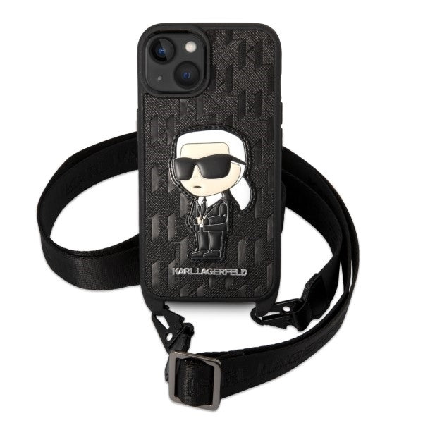 Futrola za Apple iPhone 14 Plus, Karl Lagerfeld, Monogram Ikonik Karl, Bela
