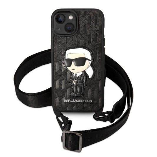 Futrola za Apple iPhone 14 Plus, Karl Lagerfeld, Monogram Ikonik Karl, Bela