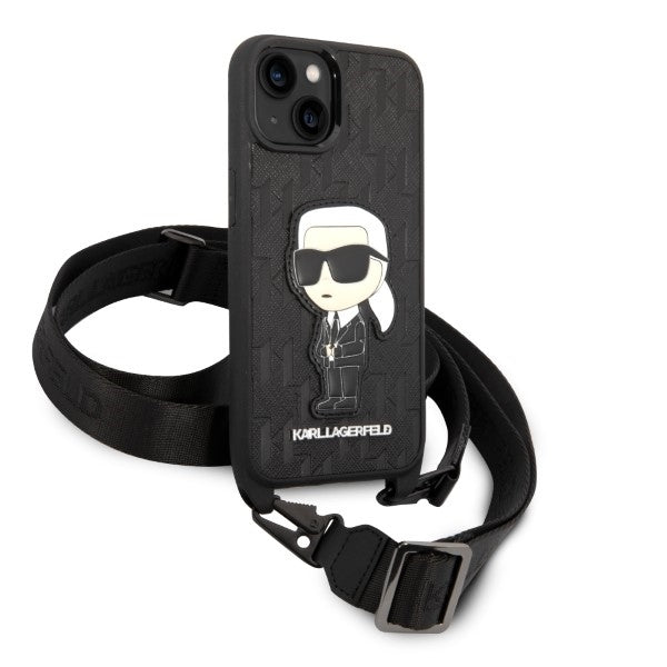 Futrola za Apple iPhone 14 Plus, Karl Lagerfeld, Monogram Ikonik Karl, Bela