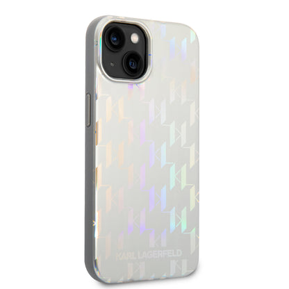 Futrola za Apple iPhone 14 Plus, Karl Lagerfeld, Monogram Iridescent, Srebrna