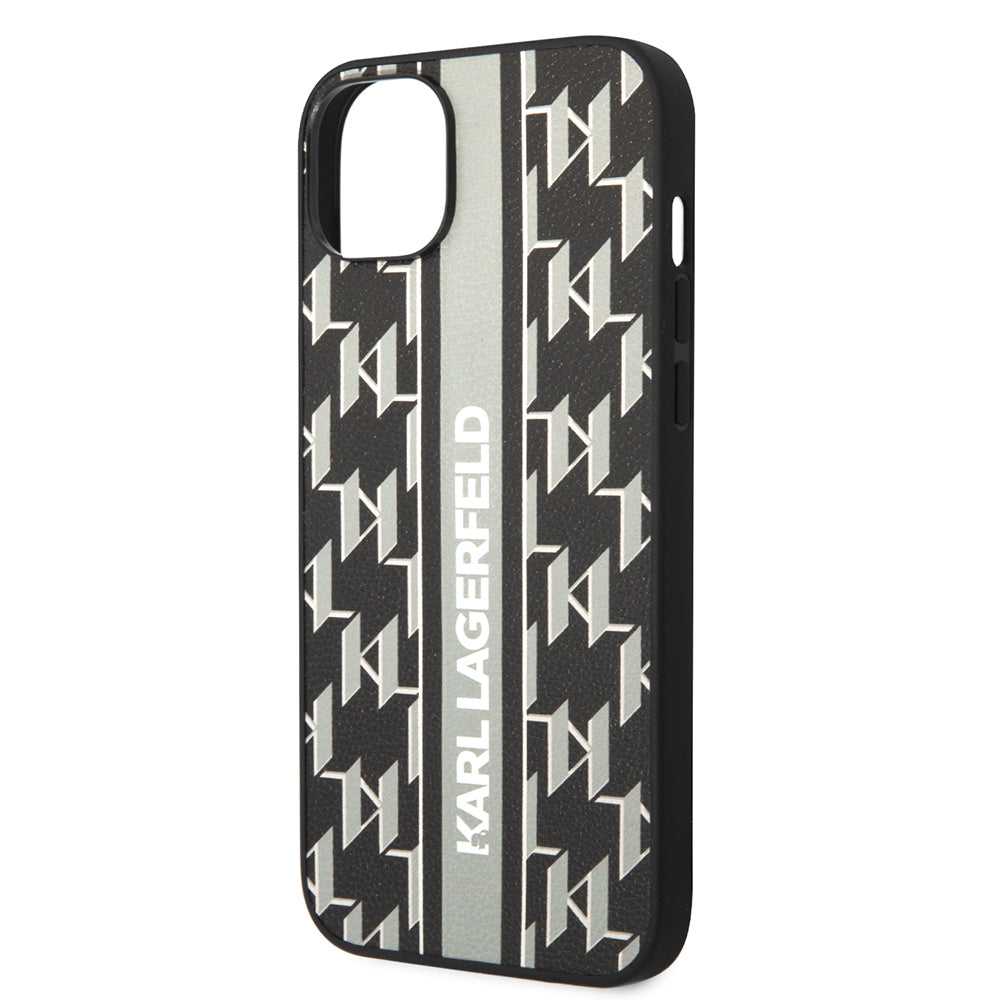 Futrola za Apple iPhone 14 Plus, Karl Lagerfeld, Monogram Stripe, Siva