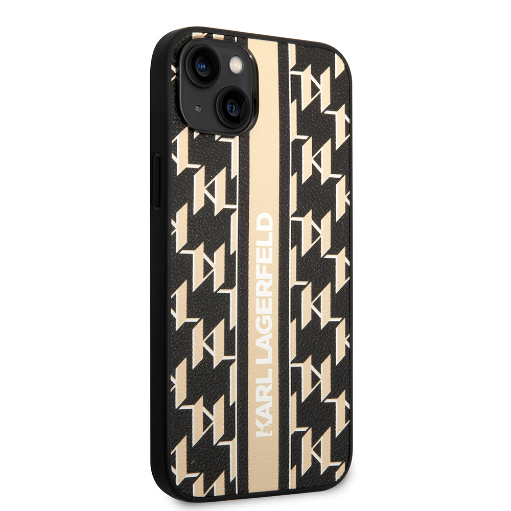 Futrola za Apple iPhone 14 Plus, Karl Lagerfeld, Monogram Stripe, Braon