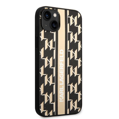 Futrola za Apple iPhone 14 Plus, Karl Lagerfeld, Monogram Stripe, Braon