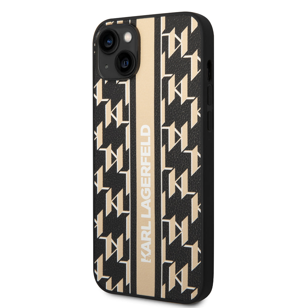 Futrola za Apple iPhone 14 Plus, Karl Lagerfeld, Monogram Stripe, Braon