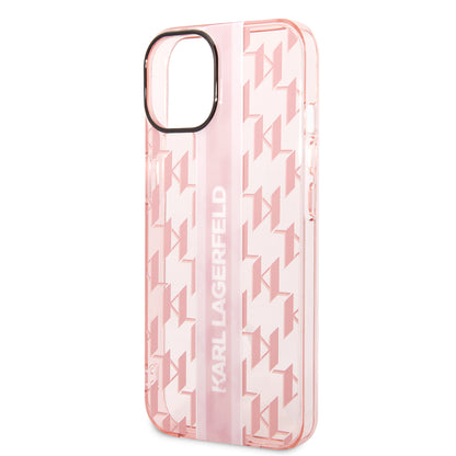 Futrola za Apple iPhone 14 Plus, Karl Lagerfeld, Monogram Stripe, Roze
