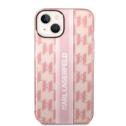 Futrola za Apple iPhone 14 Plus, Karl Lagerfeld, Monogram Stripe, Roze