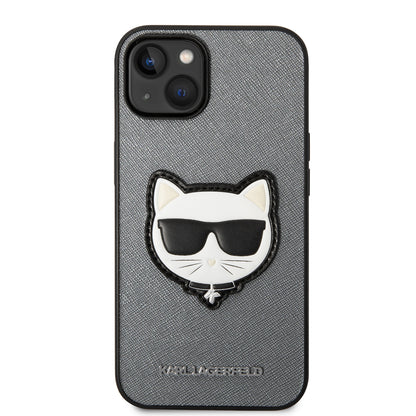 Futrola za Apple iPhone 14 Plus, Karl Lagerfeld, Saffiano Choupette's Head, Srebrna