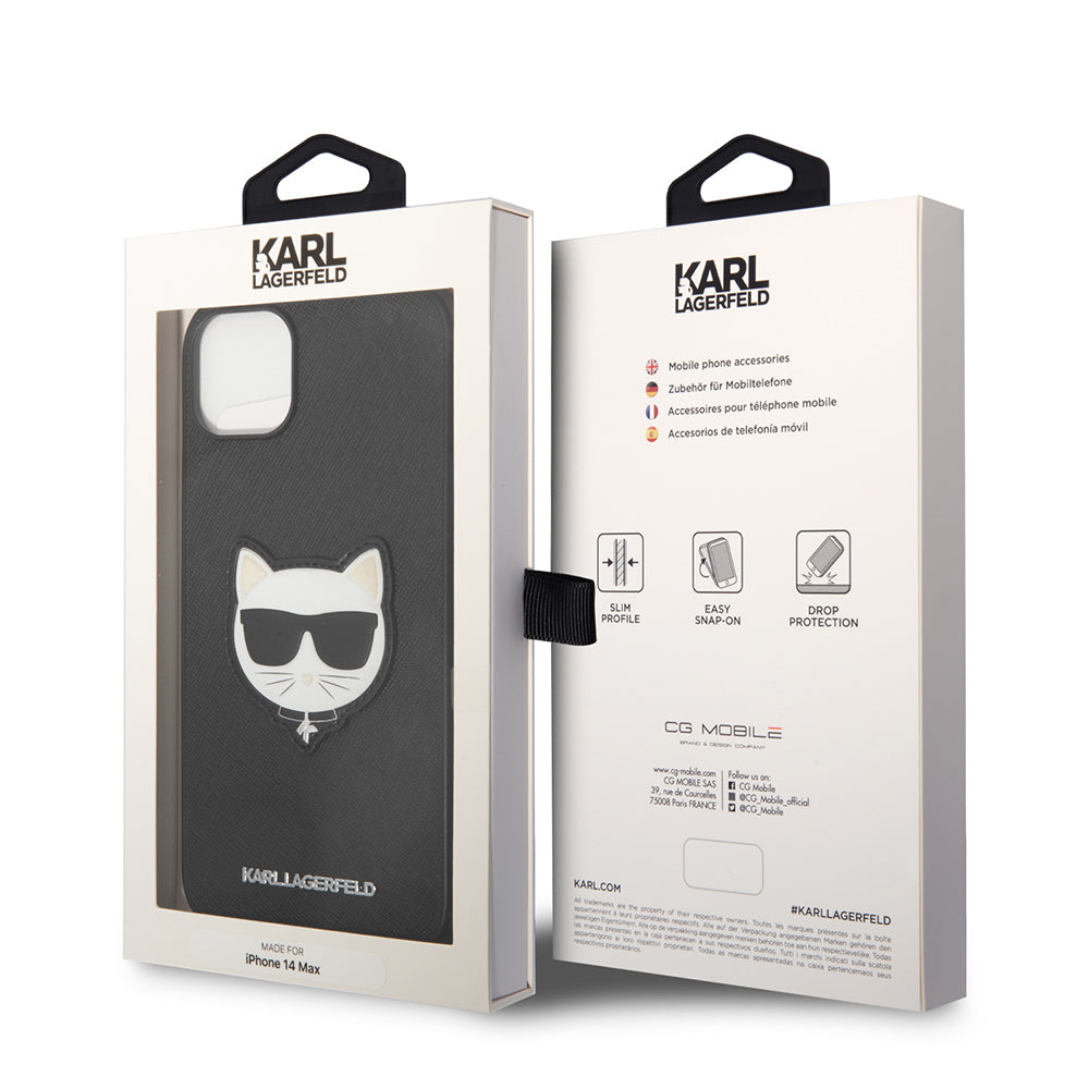 Futrola za Apple iPhone 14 Plus, Karl Lagerfeld, Saffiano Choupette's Head, Crna