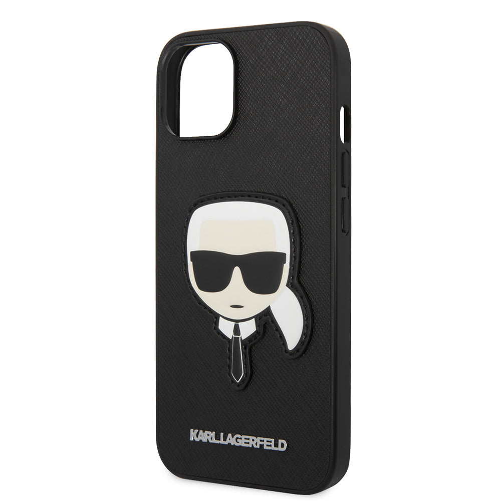 Futrola za Apple iPhone 14 Plus, Karl Lagerfeld, Saffiano Karl's Head, Crna