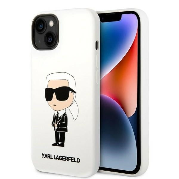 Futrola za Apple iPhone 14 Plus, Karl Lagerfeld, Silicone Ikonik Karl, Bela