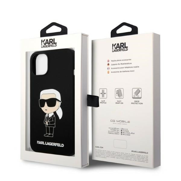 Futrola za Apple iPhone 14 Plus, Karl Lagerfeld, Silicone Ikonik Karl, Crna