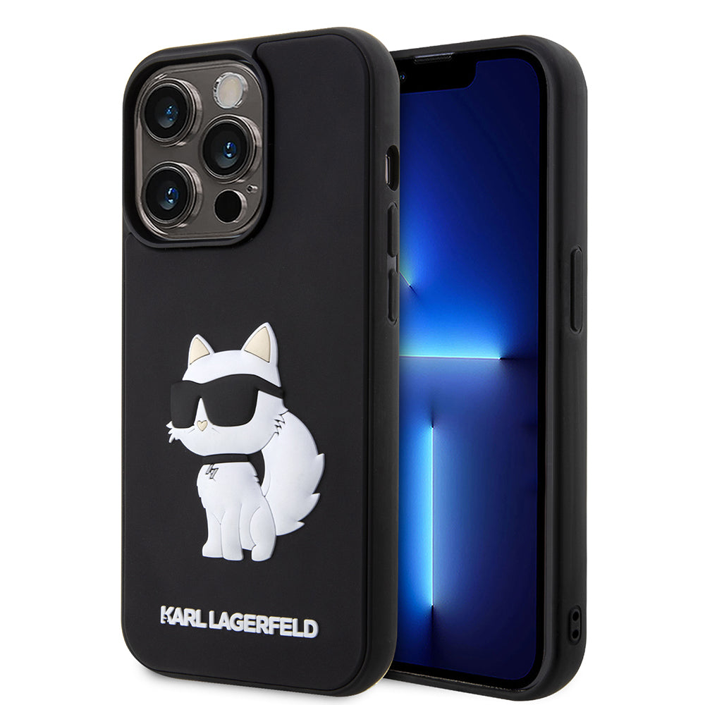 Futrola za Apple iPhone 14 Pro, Karl Lagerfeld, 3D Rubber Choupette, Crna
