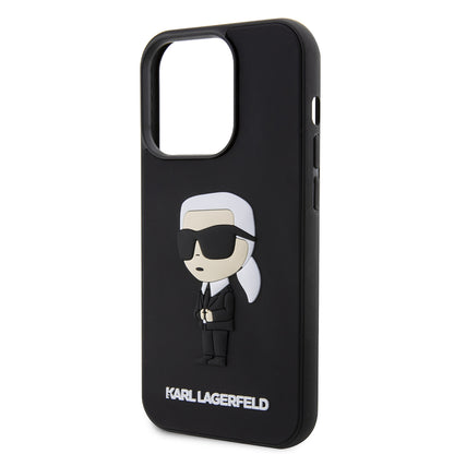 Futrola za Apple iPhone 14 Pro, Karl Lagerfeld, 3D Rubber Ikonik Karl, Crna