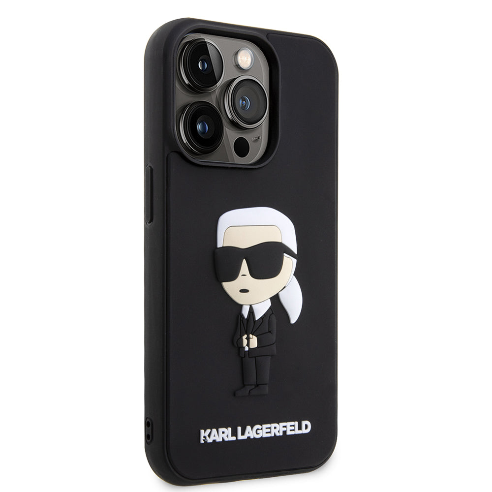 Futrola za Apple iPhone 14 Pro, Karl Lagerfeld, 3D Rubber Ikonik Karl, Crna