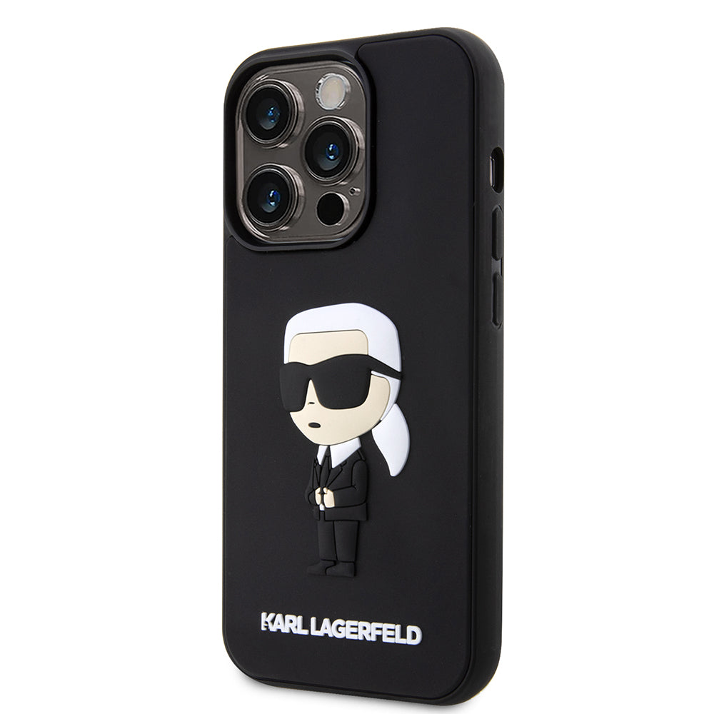Futrola za Apple iPhone 14 Pro, Karl Lagerfeld, 3D Rubber Ikonik Karl, Crna