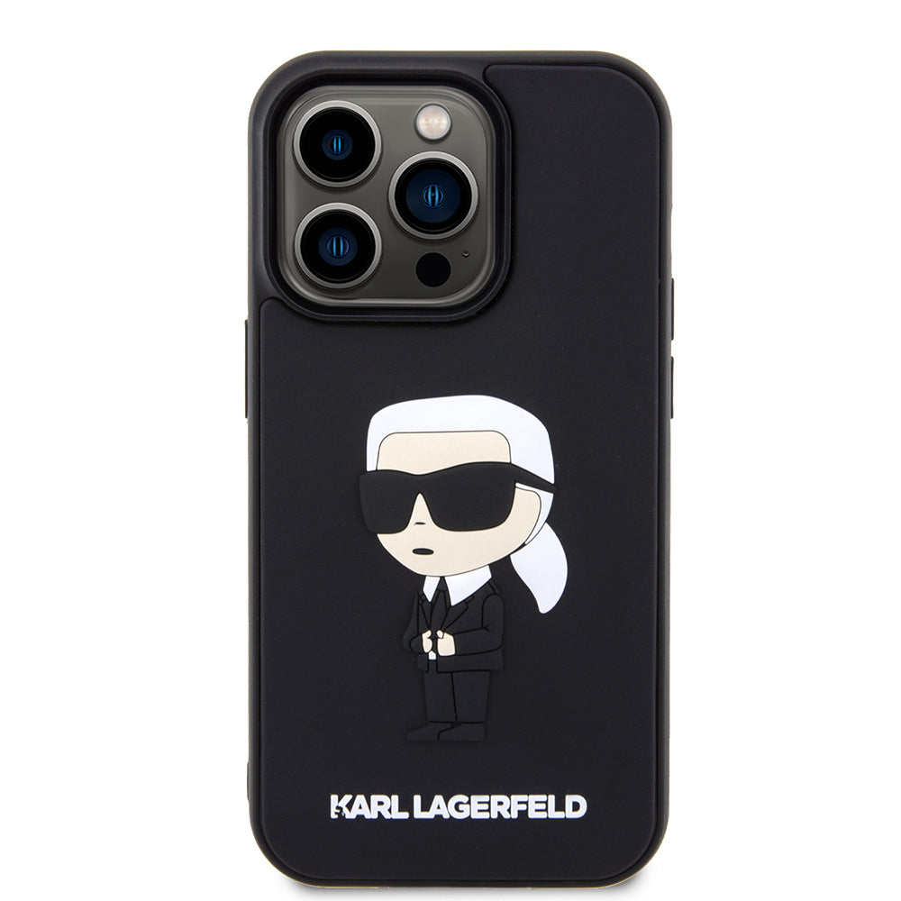 Futrola za Apple iPhone 14 Pro, Karl Lagerfeld, 3D Rubber Ikonik Karl, Crna