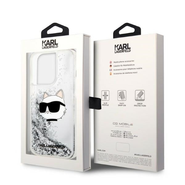 Futrola za Apple iPhone 14 Pro, Karl Lagerfeld, Glitter Choupette's Head, Srebrna