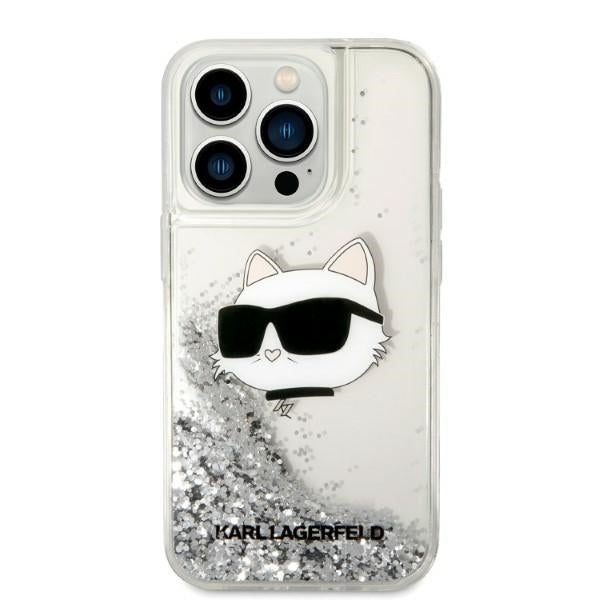 Futrola za Apple iPhone 14 Pro, Karl Lagerfeld, Glitter Choupette's Head, Srebrna