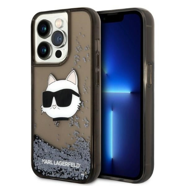 Futrola za Apple iPhone 14 Pro, Karl Lagerfeld, Glitter Choupette's Head, Crna