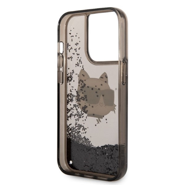 Futrola za Apple iPhone 14 Pro, Karl Lagerfeld, Glitter Choupette's Head, Crna