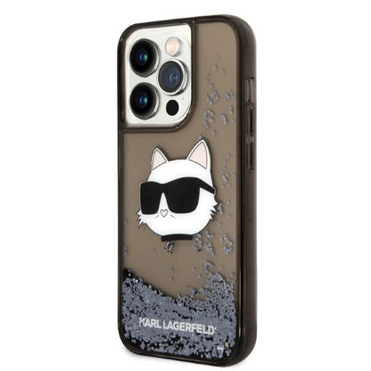 Futrola za Apple iPhone 14 Pro, Karl Lagerfeld, Glitter Choupette's Head, Crna