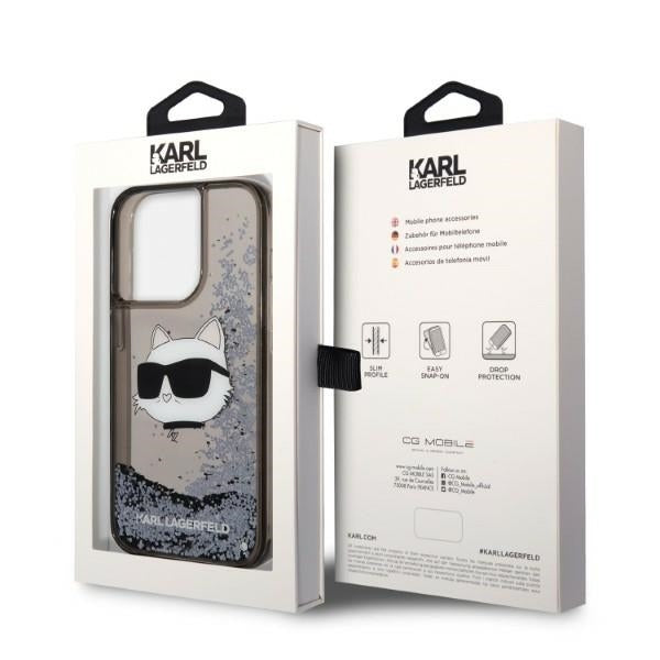 Futrola za Apple iPhone 14 Pro, Karl Lagerfeld, Glitter Choupette's Head, Crna