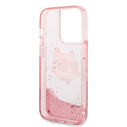 Futrola za Apple iPhone 14 Pro, Karl Lagerfeld, Glitter Choupette's Head, Roze