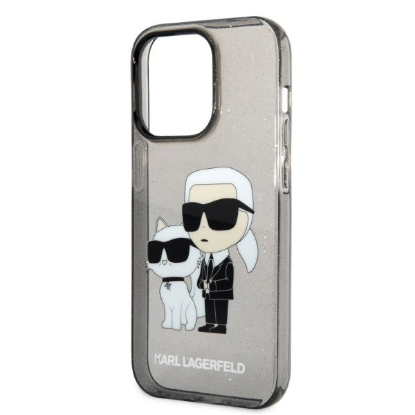 Futrola za Apple iPhone 14 Pro, Karl Lagerfeld, Glitter Karl & Choupette, Crna