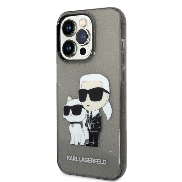 Futrola za Apple iPhone 14 Pro, Karl Lagerfeld, Glitter Karl & Choupette, Crna