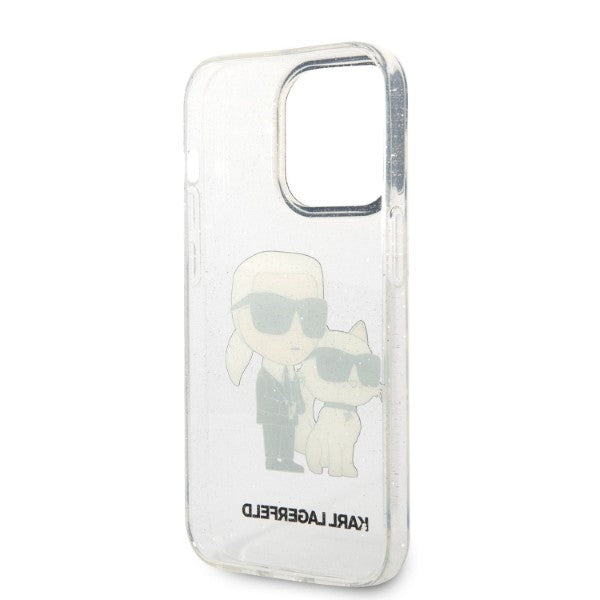 Futrola za Apple iPhone 14 Pro, Karl Lagerfeld, Glitter Karl & Choupette, Transparentna