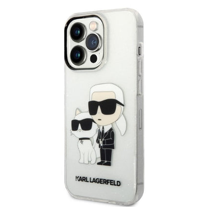 Futrola za Apple iPhone 14 Pro, Karl Lagerfeld, Glitter Karl & Choupette, Transparentna