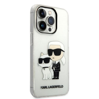 Futrola za Apple iPhone 14 Pro, Karl Lagerfeld, Glitter Karl & Choupette, Transparentna