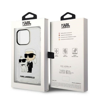 Futrola za Apple iPhone 14 Pro, Karl Lagerfeld, Glitter Karl & Choupette, Transparentna