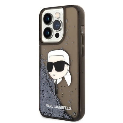 Futrola za Apple iPhone 14 Pro, Karl Lagerfeld, Glitter Karl's Head, Crna