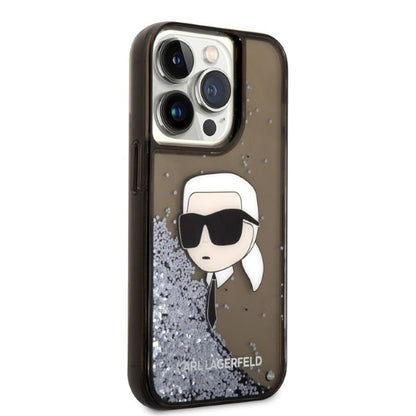 Futrola za Apple iPhone 14 Pro, Karl Lagerfeld, Glitter Karl's Head, Crna