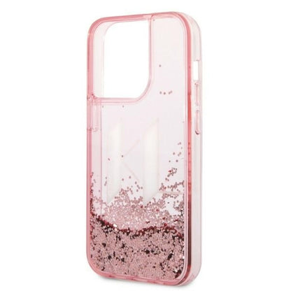 Futrola za Apple iPhone 14 Pro, Karl Lagerfeld, Glitter Liquid Big KL, Roze