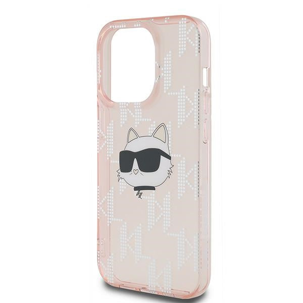 Futrola za Apple iPhone 14 Pro, Karl Lagerfeld, IML Luxury Monogram Choupette's Head, Roze