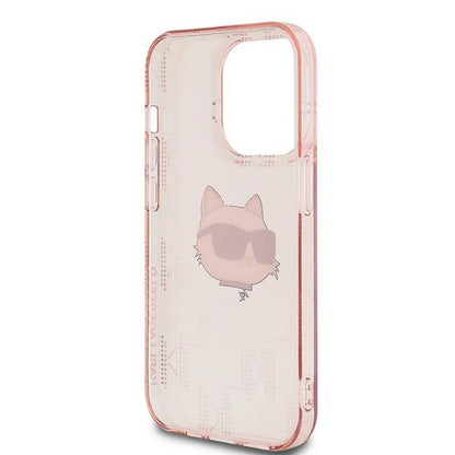 Futrola za Apple iPhone 14 Pro, Karl Lagerfeld, IML Luxury Monogram Choupette's Head, Roze