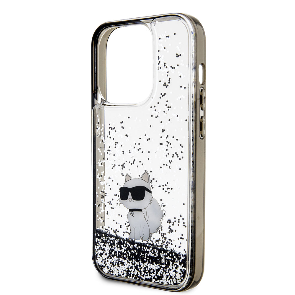 Futrola za Apple iPhone 14 Pro, Karl Lagerfeld, Liquid Glitter Choupette, Transparentna