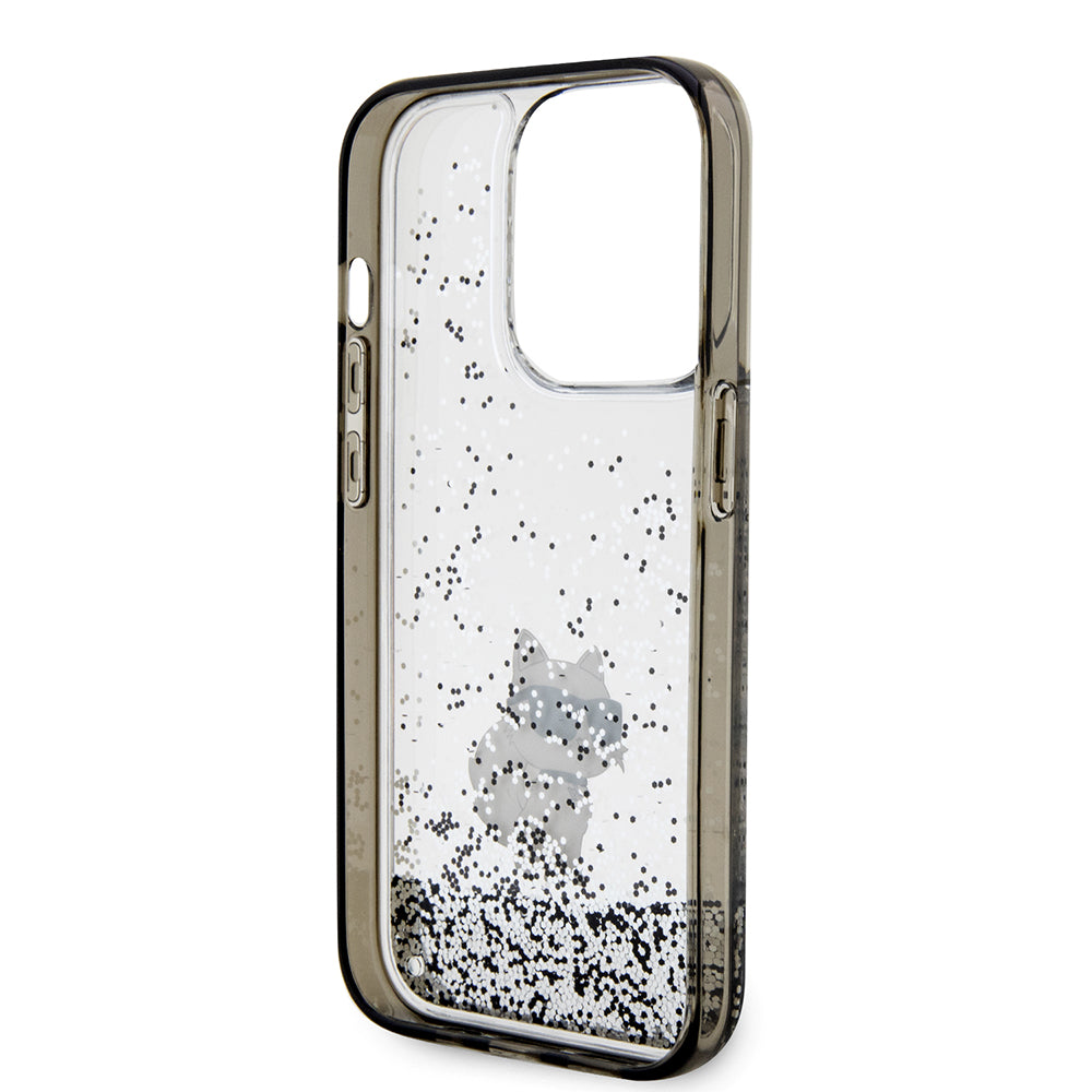 Futrola za Apple iPhone 14 Pro, Karl Lagerfeld, Liquid Glitter Choupette, Transparentna