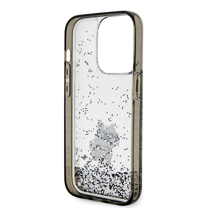 Futrola za Apple iPhone 14 Pro, Karl Lagerfeld, Liquid Glitter Choupette, Transparentna