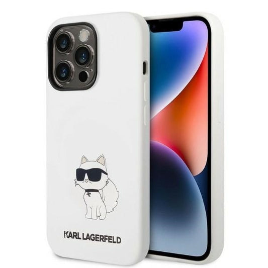Futrola za Apple iPhone 14 Pro, Karl Lagerfeld, Silikonska Choupette, Bela