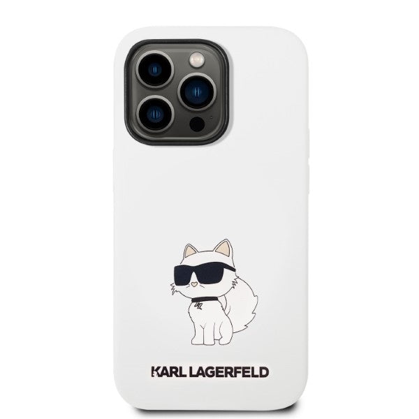 Futrola za Apple iPhone 14 Pro, Karl Lagerfeld, Silikonska Choupette, Bela