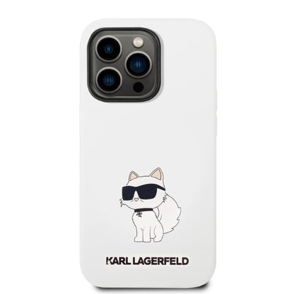 Futrola za Apple iPhone 14 Pro, Karl Lagerfeld, Silikonska Choupette, Bela