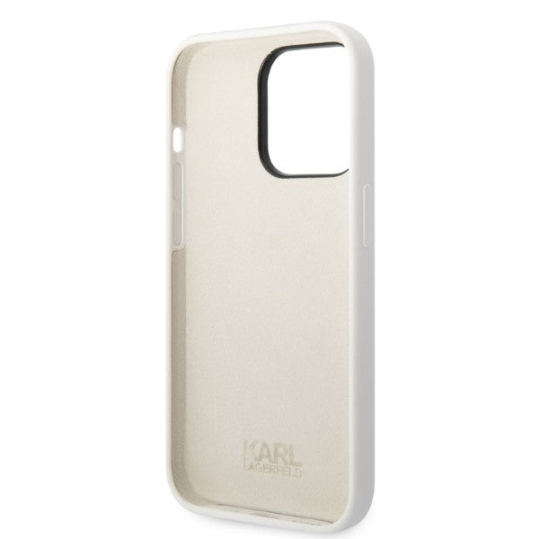 Futrola za Apple iPhone 14 Pro, Karl Lagerfeld, Silikonska Choupette, Bela