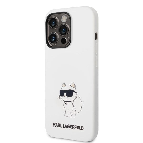Futrola za Apple iPhone 14 Pro, Karl Lagerfeld, Silikonska Choupette, Bela
