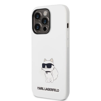 Futrola za Apple iPhone 14 Pro, Karl Lagerfeld, Silikonska Choupette, Bela