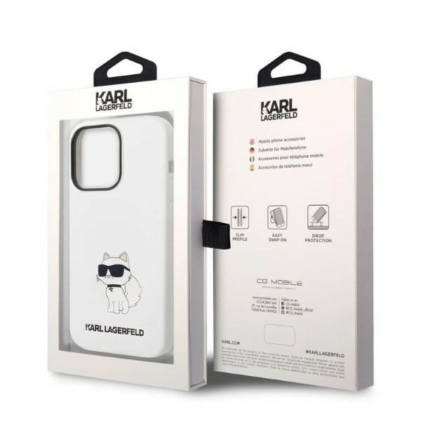 Futrola za Apple iPhone 14 Pro, Karl Lagerfeld, Silikonska Choupette, Bela
